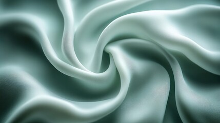 Obraz premium Soft, light-teal fabric drapes in swirling folds