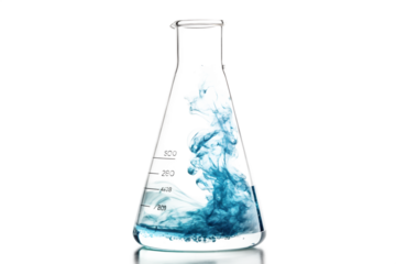 Laboratory Experiment in Glass Beaker isolated on white background.png	