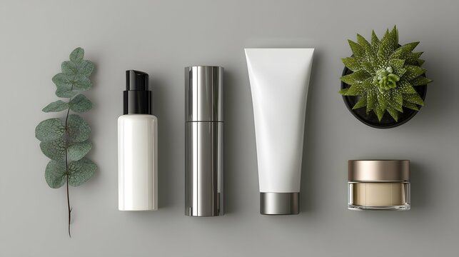 A delightful puff of glamour in a vibrant cosmetics flat lay.