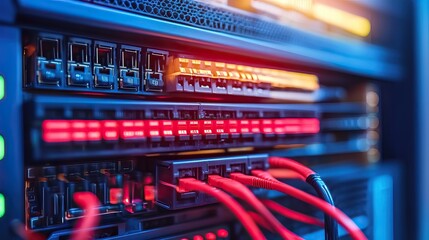 Naklejka premium Server Rack Network Cables Data Center (2)