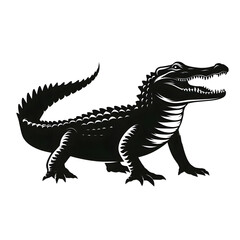 A beautiful black and white crocodile