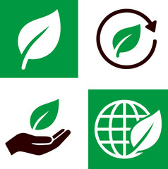 Set of environment save the earth logo