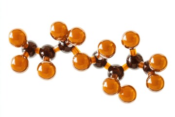 A molecular model depicting a hydrocarbon chain, likely octane or a similar alkane.