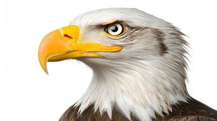 Obraz premium Close-Up Portrait of a Majestic Eagle with Striking Yellow Beak and Intense Eyes