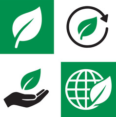 Set of environment save the earth logo