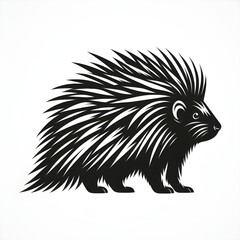 A beautiful black and white porcupine