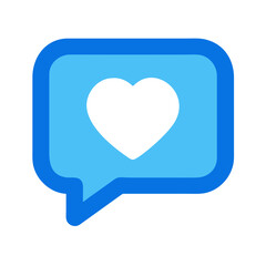 Heart in Chat Bubble Representing Like or Favorite Icon Design