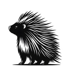 A beautiful black and white porcupine