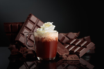 Hot chocolate with whipped cream.