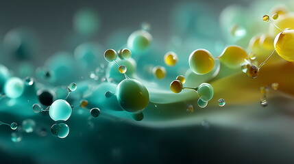 Abstract gradient background with molecular structures, perfect for medical, science, and technology themes. A modern and luxurious design ideal for hospitals, healthcare, and business presentations.