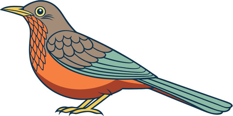 Colorful Vector Bird Illustration - Beautiful Ornithological Art for Design Projects