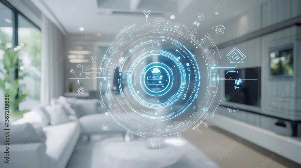Poster an ai powered system optimizing home security by analyzing real time threats, ai-assisted biometric 