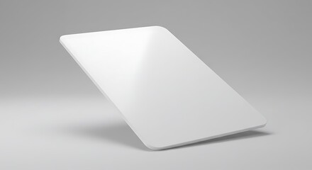 Floating White Tablet 3D Render Subtle Lighting Clean Design AI Generated