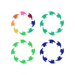 COLORFUL PEOPLE TOGETHER COWORKING TEAM TEAMWORK SIGN SYMBOL LOGO VECTOR