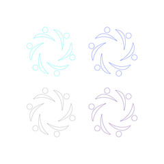 COLORFUL PEOPLE TOGETHER COWORKING TEAM TEAMWORK SIGN SYMBOL LOGO VECTOR