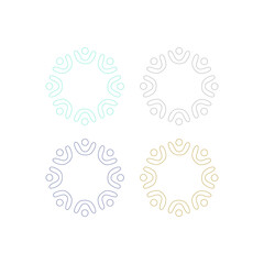 COLORFUL PEOPLE TOGETHER COWORKING TEAM TEAMWORK SIGN SYMBOL LOGO VECTOR