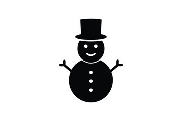 A snowman icon silhouette art illustration.eps