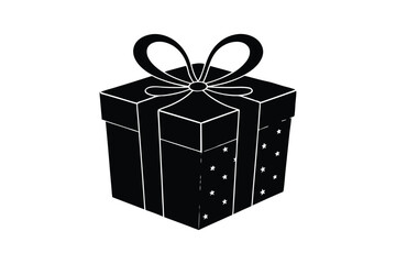 A Christmas gift box icon silhouette art illustration.eps