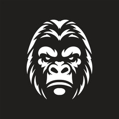 Gorilla Face Graphic Illustration with Intense Gaze and Powerful Presence