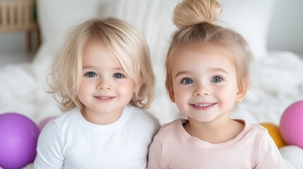 Two adorable children, smiling brightly