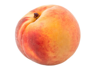 Ripe Peach Fruit, Close-up, on Transparent Background