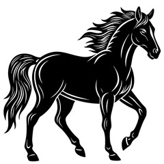 horse silhouette vector art blank background
