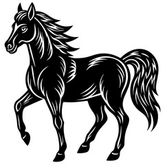 horse silhouette vector art blank background