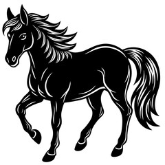 horse silhouette vector art blank background