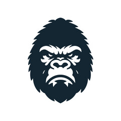 Angry Gorilla Face Illustration Strong Animal Mascot Vector Graphic Design