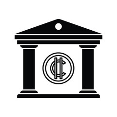 Bank crypto icon with sleek, modern design. Ideal for digital finance, blockchain platforms, and fintech apps. High-quality vector, fully editable and perfect for professional projects.