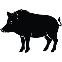 Fototapeta premium Pig vector silhouette Single collection 