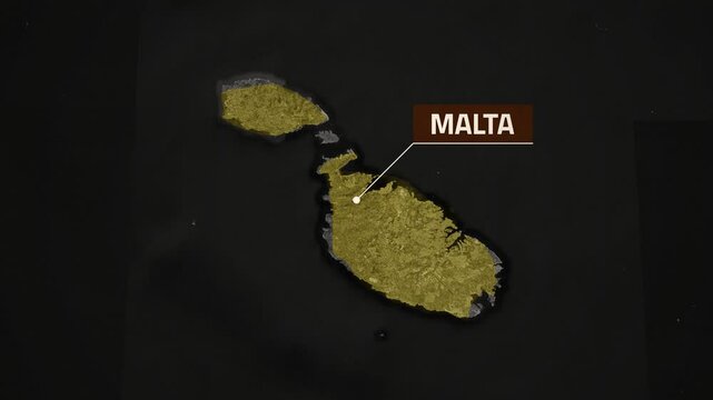 Malta VOX Style Map Animation in 4K UHD Featuring Mediterranean Heritage
