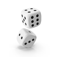 Rolling white pair dice