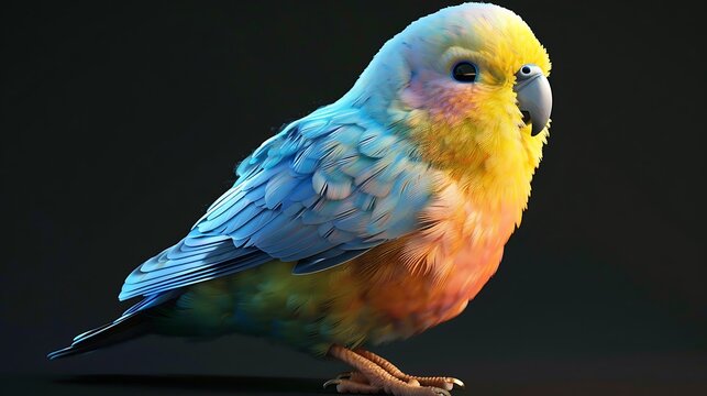 3D model of a multi-colored parrotlet