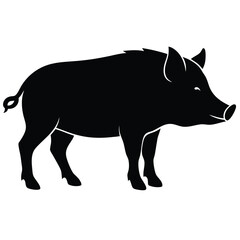 Obraz premium Pig vector silhouette Single collection 