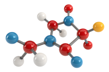 3d model of molecule isolated on white, on white background png