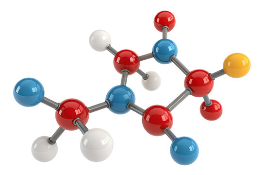 3d model of molecule isolated on white, on white background png