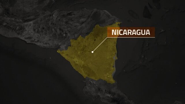 Nicaragua VOX Style Map Animation in 4K UHD Showcasing Lakes and Volcanoes