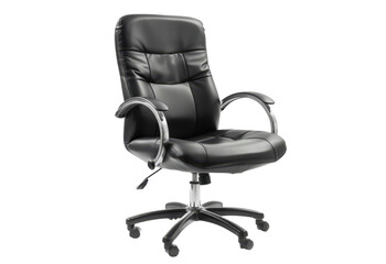 black office chair isolated on white or transparent png