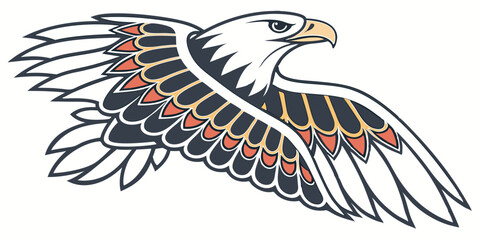 Vector Eagle Illustration with Bold Wings and Dynamic Design for Creative Projects