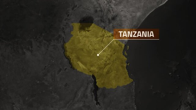 Tanzania VOX Style Map Animation in 4K UHD Highlighting Serengeti and Mount Kilimanjaro
