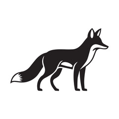 Fox silhouette isolated on white