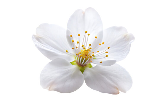  white sakura flower isolated on white background PNG. GENERATIVE AI - Powered by Adobe