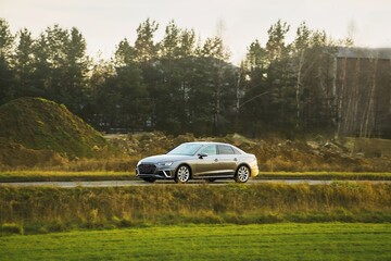 Premium executive car driving smoothly