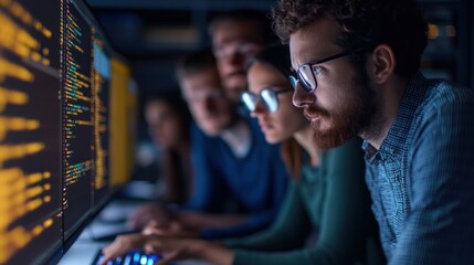 Dynamic office teamwork in a tech hub collaborative programming environment focused team effort