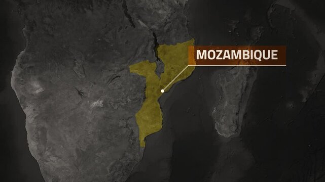 Mozambique VOX Style Map Animation in 4K UHD Highlighting Indian Ocean Coastline