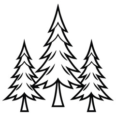 set of christmas trees