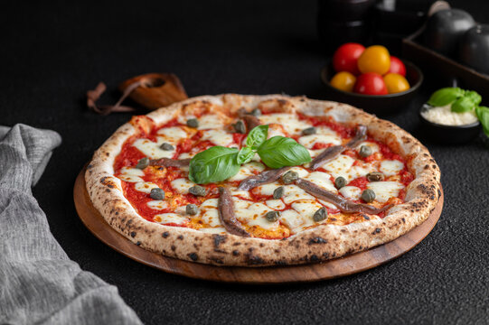 pizza with tomato and basil