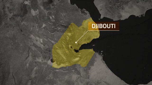 Djibouti VOX Style Map Animation in 4K UHD Highlighting African Horn and Strategic Location