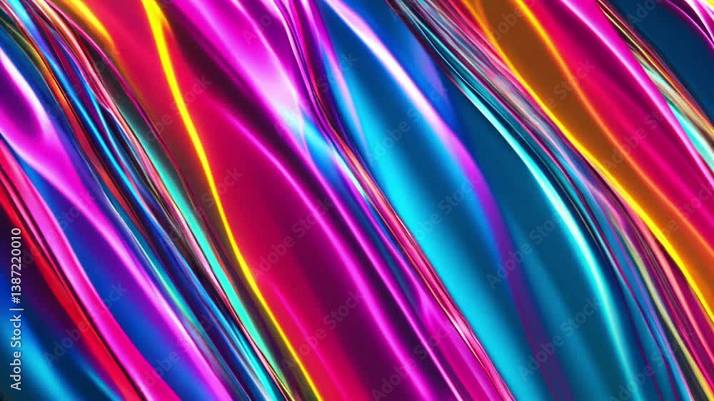 Poster Abstract wave texture with light lines on slow motion background.